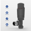 Modern TRV Angled Thermostatic Radiator Valves (Anthracite) 15mm - Image 4