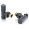 Modern Angled Radiator Valves (Anthracite)