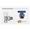 Modern TRV Angled Thermostatic Radiator Valves (Chrome) 1/2" x 15mm