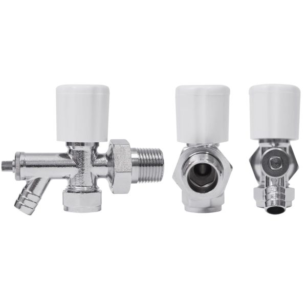 Modern TRV Angled Thermostatic Radiator Valves with Drain Off
