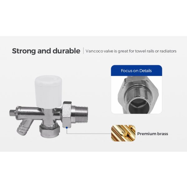 Modern TRV Angled Thermostatic Radiator Valves with Drain Off