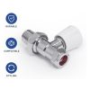 Modern Straight Radiator Valves (Chrome) 1/2" x 15mm