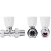 Modern Straight Radiator Valves (Chrome) 1/2" x 15mm